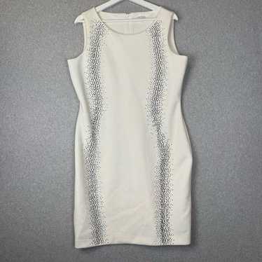 Calvin Klein Womens 14 Mini Shift Dress White Sil… - image 1