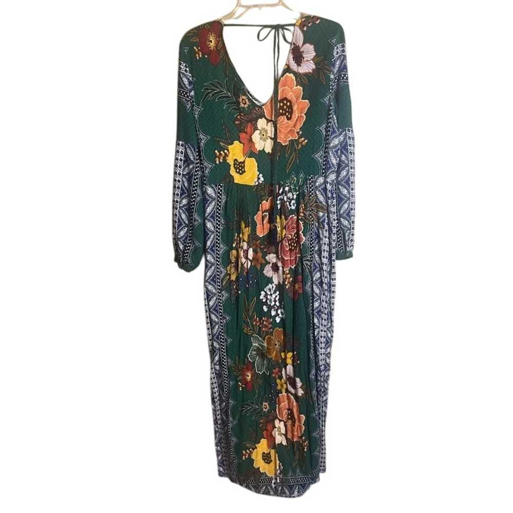 Philosophy Green Floral Print Long Sleeve Maxi Dr… - image 6