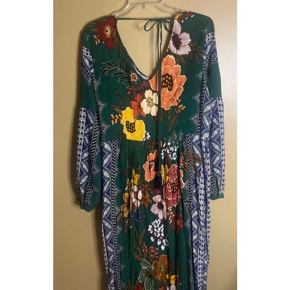 Philosophy Green Floral Print Long Sleeve Maxi Dr… - image 7