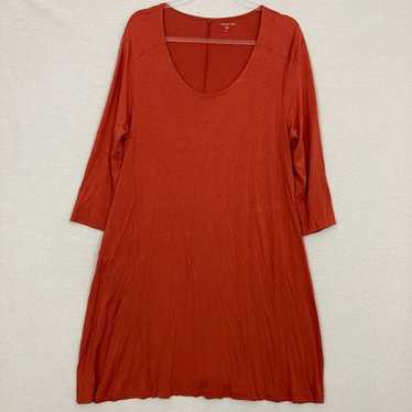 Garnet Hill Burnt Orange Soft Stretch 3/4 Sleeve … - image 1