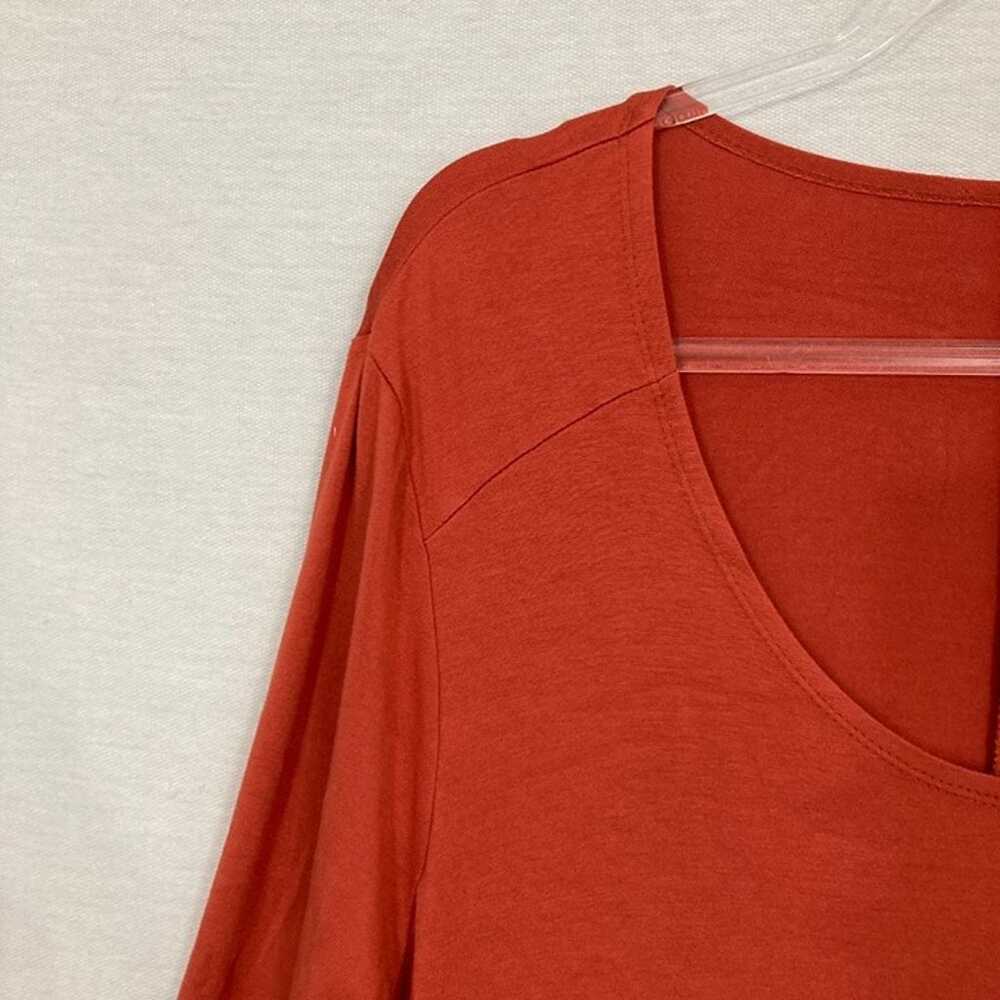 Garnet Hill Burnt Orange Soft Stretch 3/4 Sleeve … - image 3