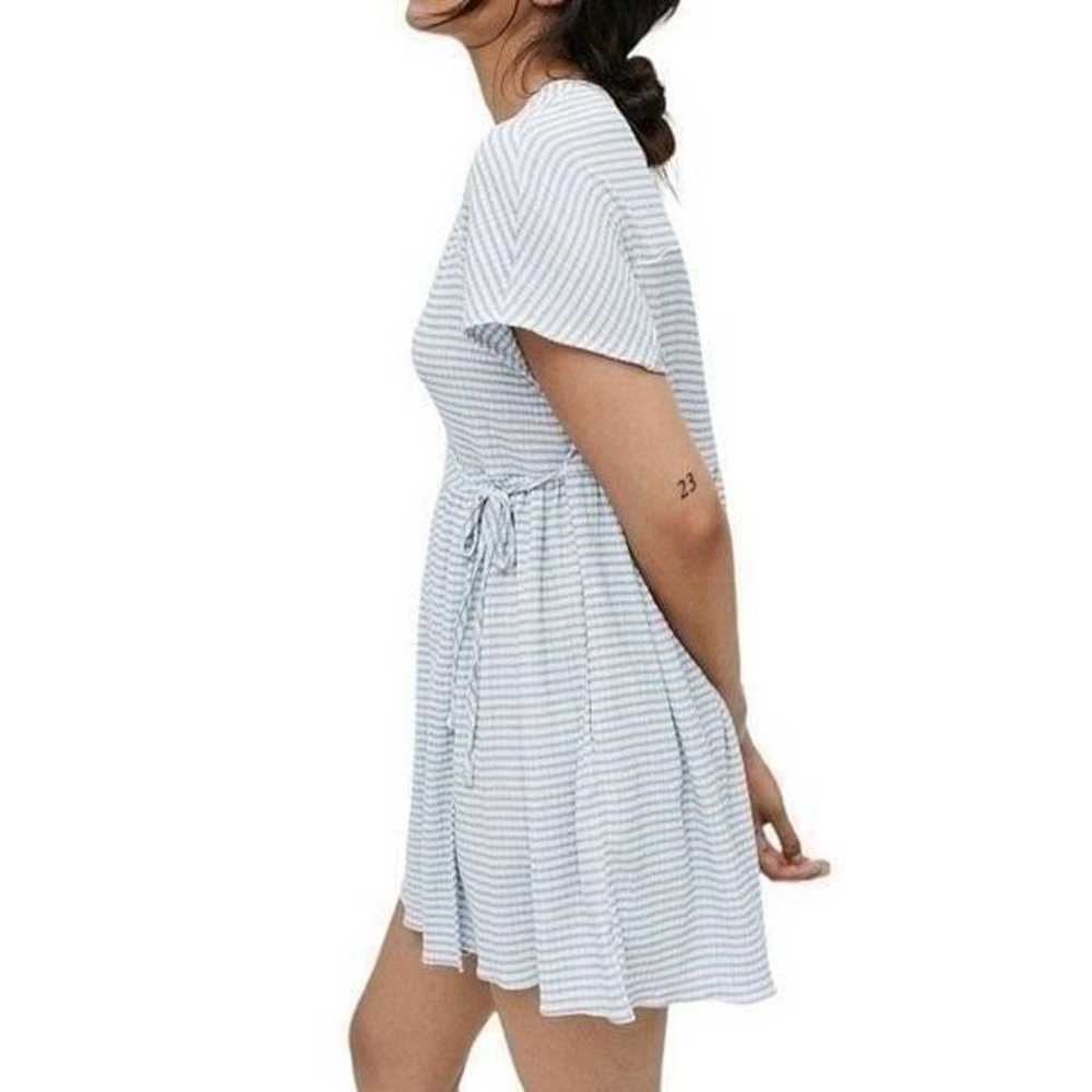 Urban Outfitters Alice Mini Wrap Dress Blue/White… - image 2