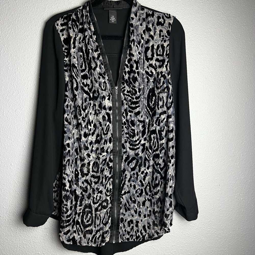 Lane Bryant Size 14/16 Black Animal Print Jacket … - image 2