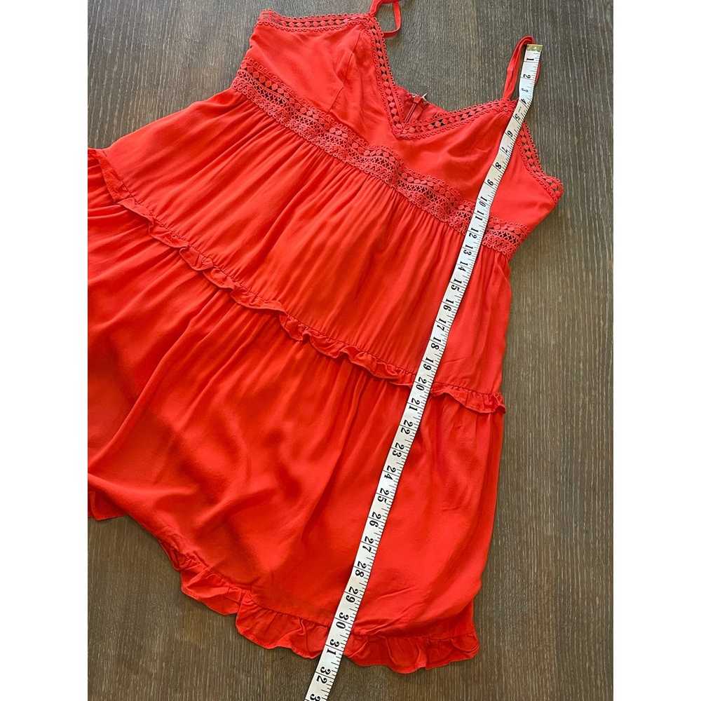 Lulus Red Lace Tiered Dress M - image 10