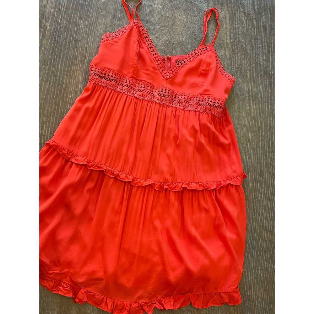 Lulus Red Lace Tiered Dress M - image 6