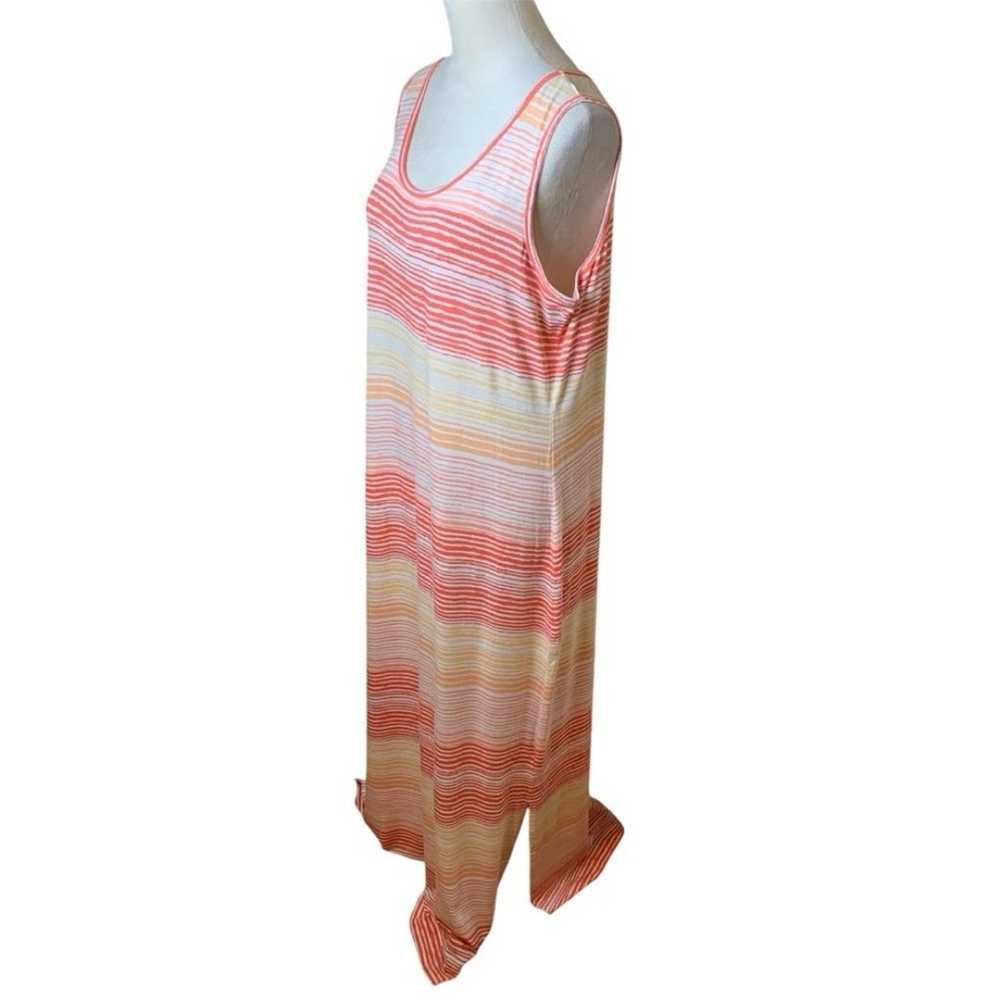 J Jill Sunny Horizons Striped Maxi Dress Large Be… - image 7