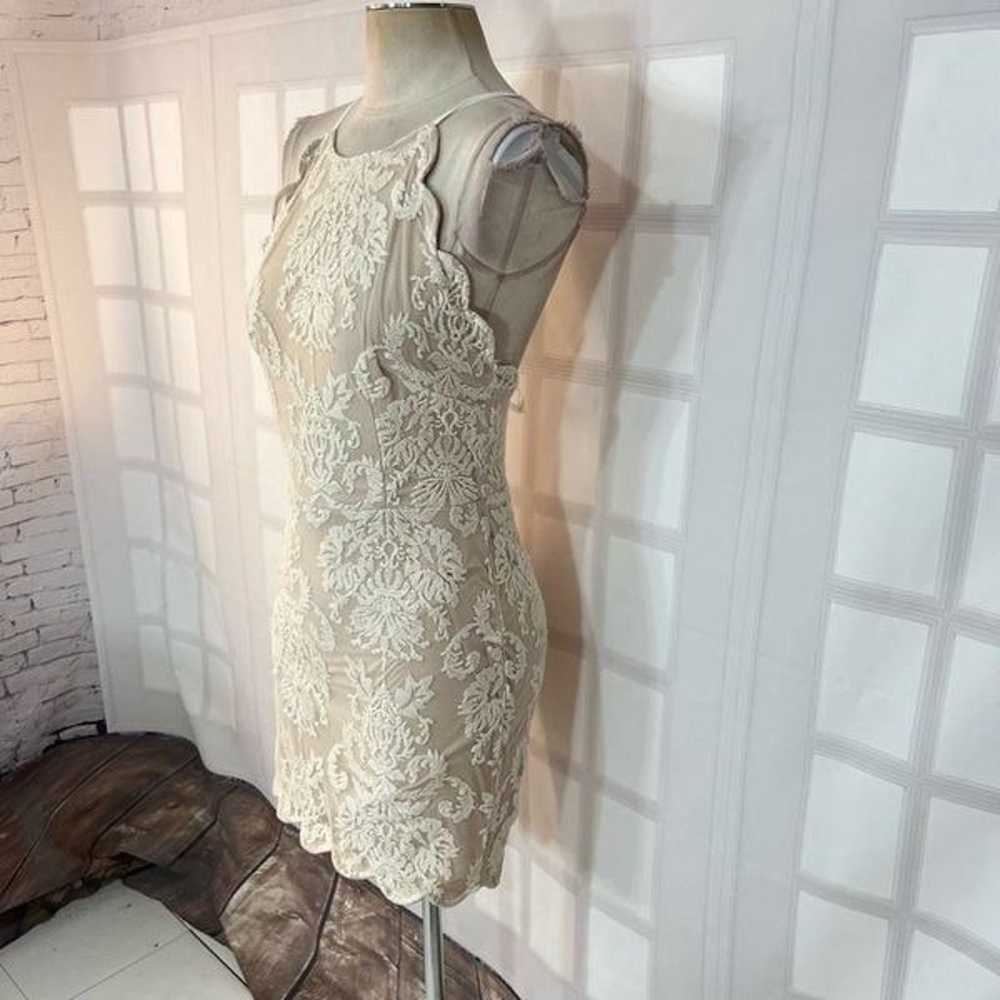 Hello Molly Cream Lace Halter Open Back Bodycon M… - image 3