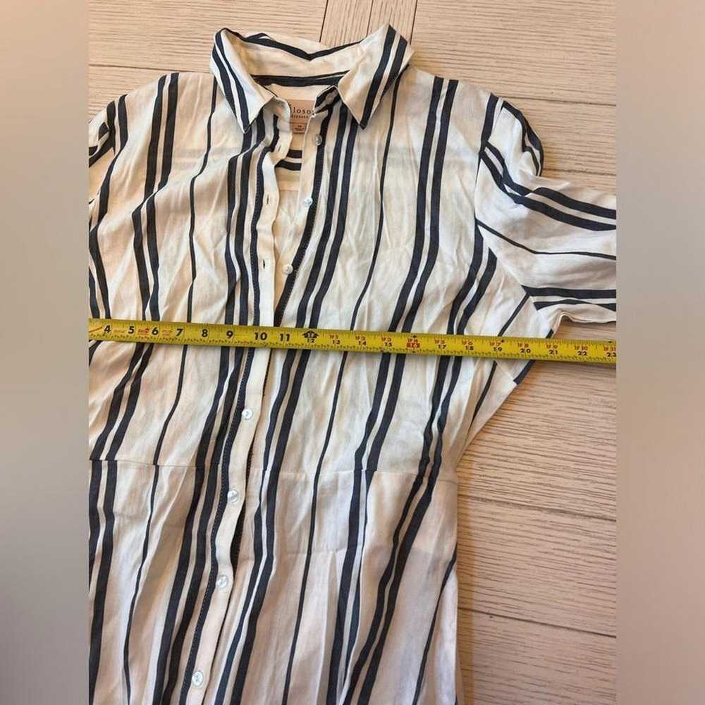 Philosophy shirt dress. Denim blue and white stri… - image 7