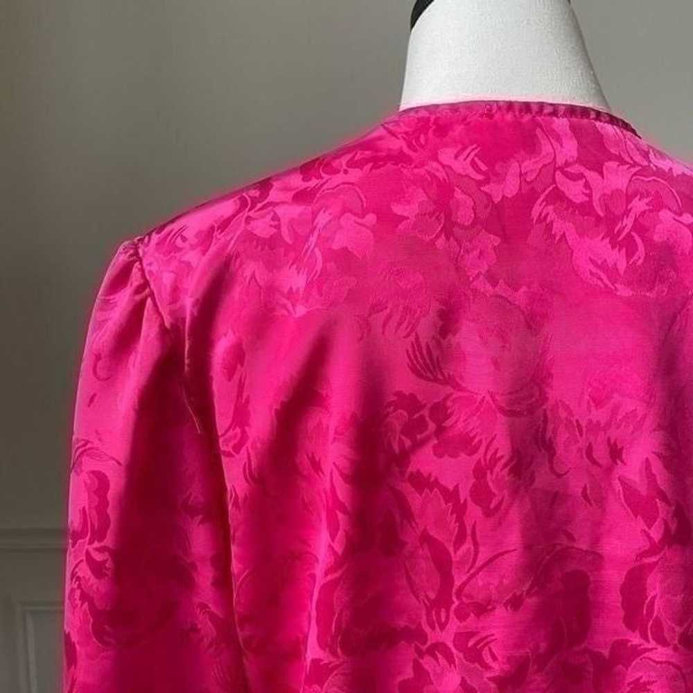 Vintage Ann Chabrol Fuchsia Satin Jacquard Double… - image 4