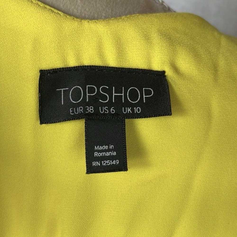 Topshop Bright Yellow Viscose High Apex Mini Sund… - image 10