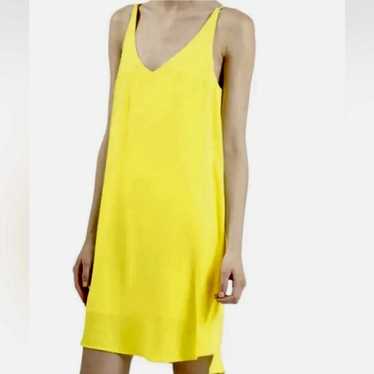 Topshop Bright Yellow Viscose High Apex Mini Sund… - image 1