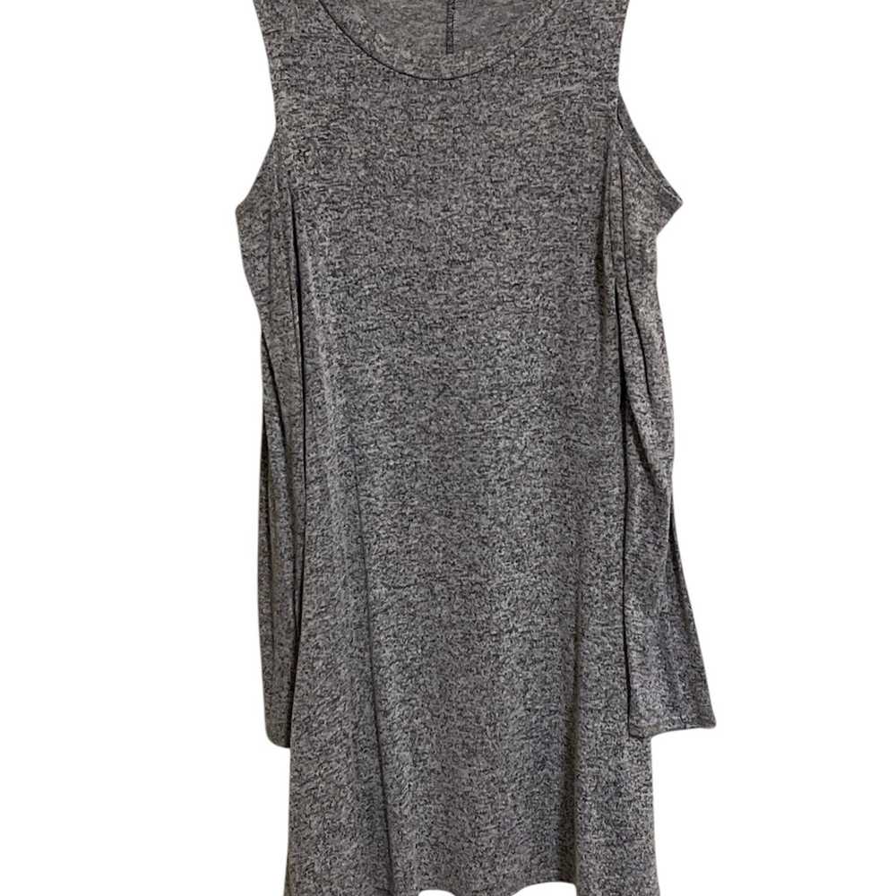 Punc bodycon dress gray long sleeve open shoulder… - image 1