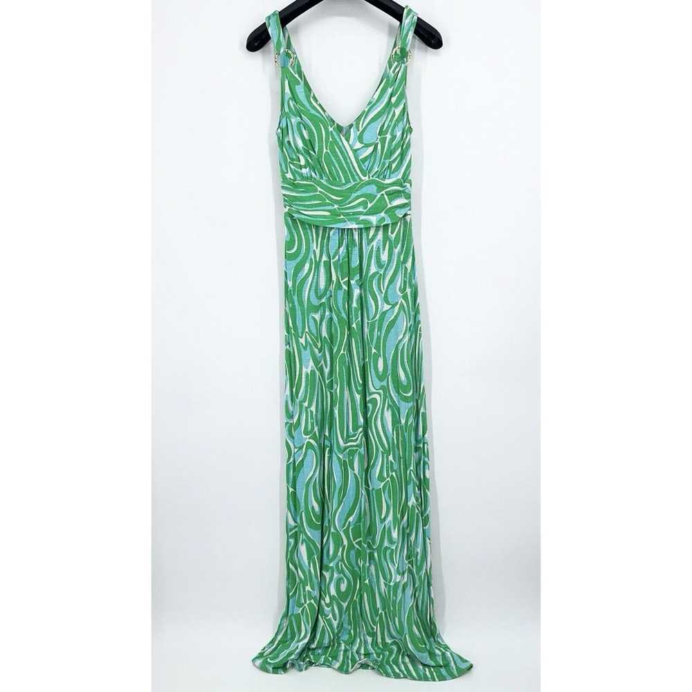 Lilly Pulitzer Green White Blue Beachy Stretch Kn… - image 1