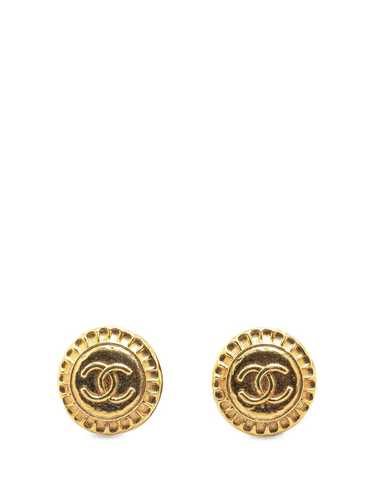 CHANEL Pre-Owned 1970-1980 Gold Plated CC Clip On… - image 1