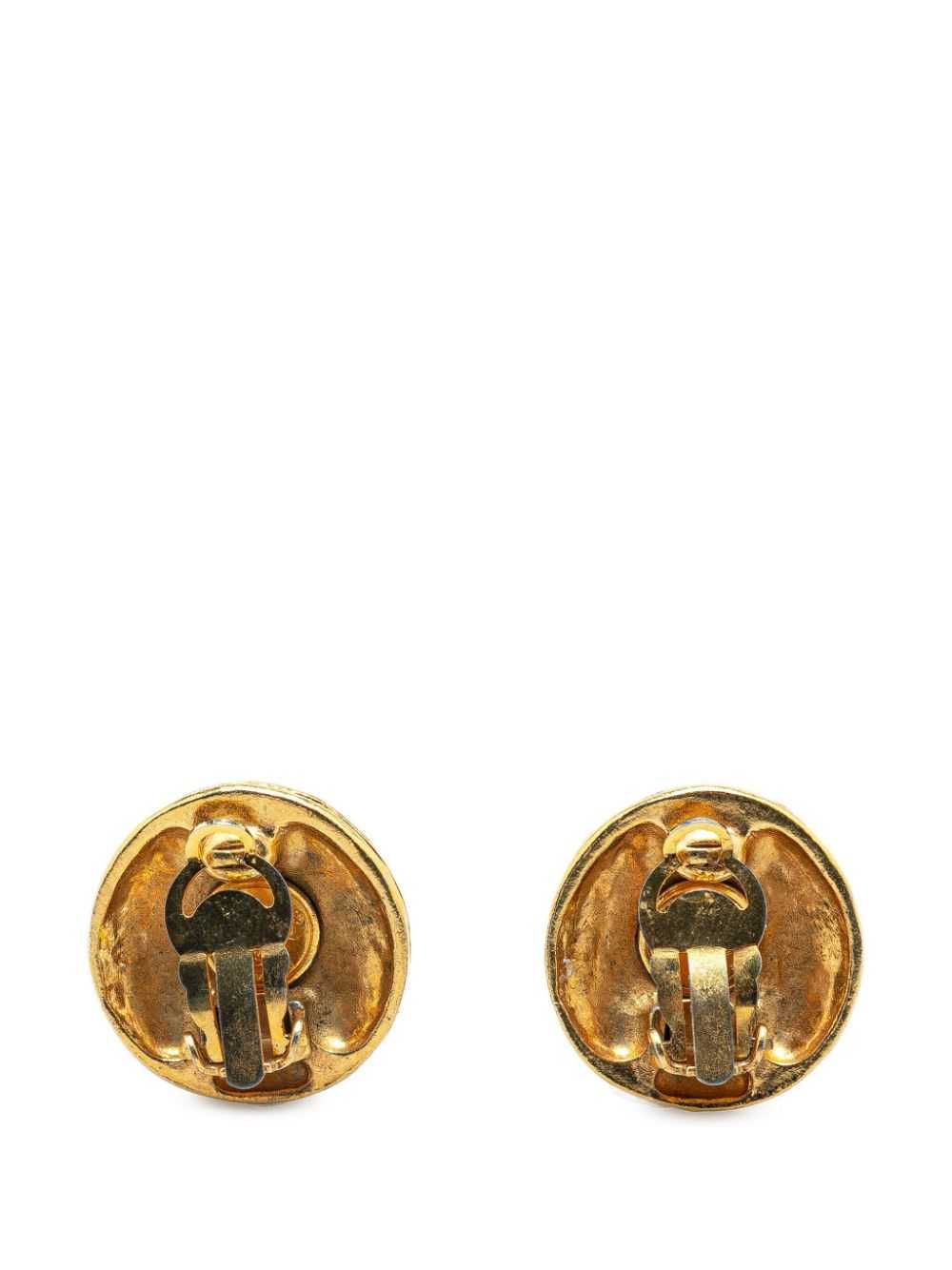 CHANEL Pre-Owned 1970-1980 Gold Plated CC Clip On… - image 2