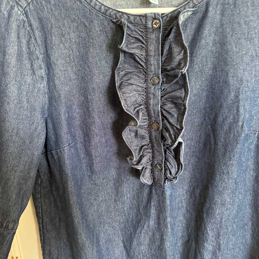 Draper James denim chambray ruffle dress size 8 (… - image 3