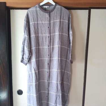 LILASIC Gray Checked Long Sleeve Dress (Size M) - image 1