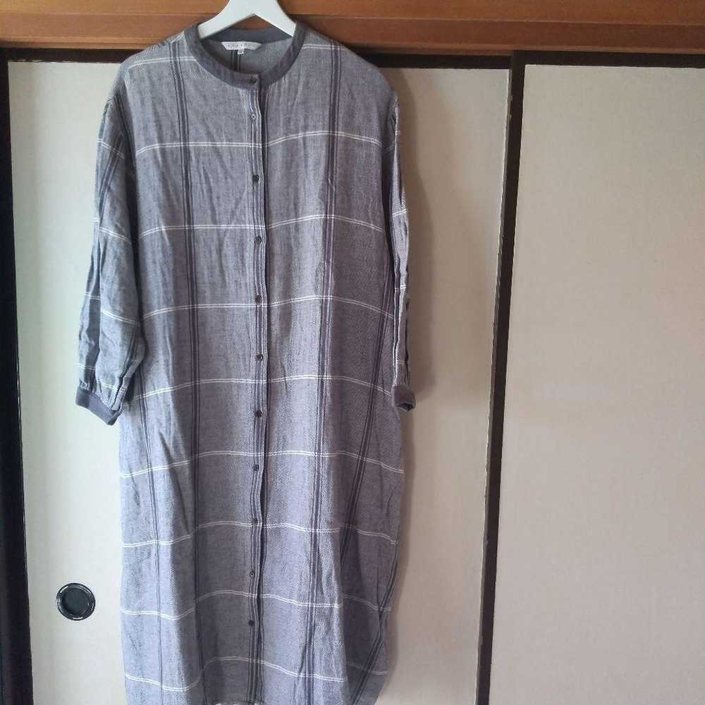 LILASIC Gray Checked Long Sleeve Dress (Size M) - image 2