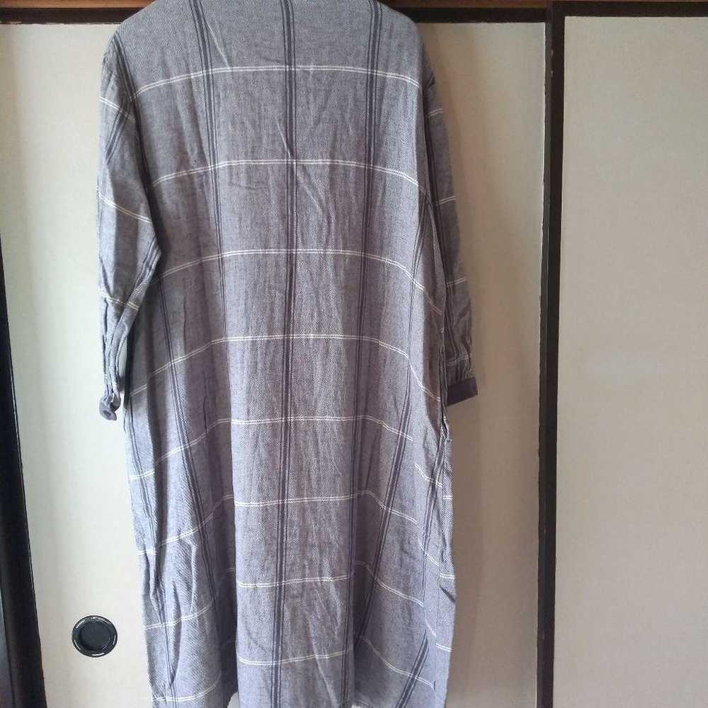 LILASIC Gray Checked Long Sleeve Dress (Size M) - image 7