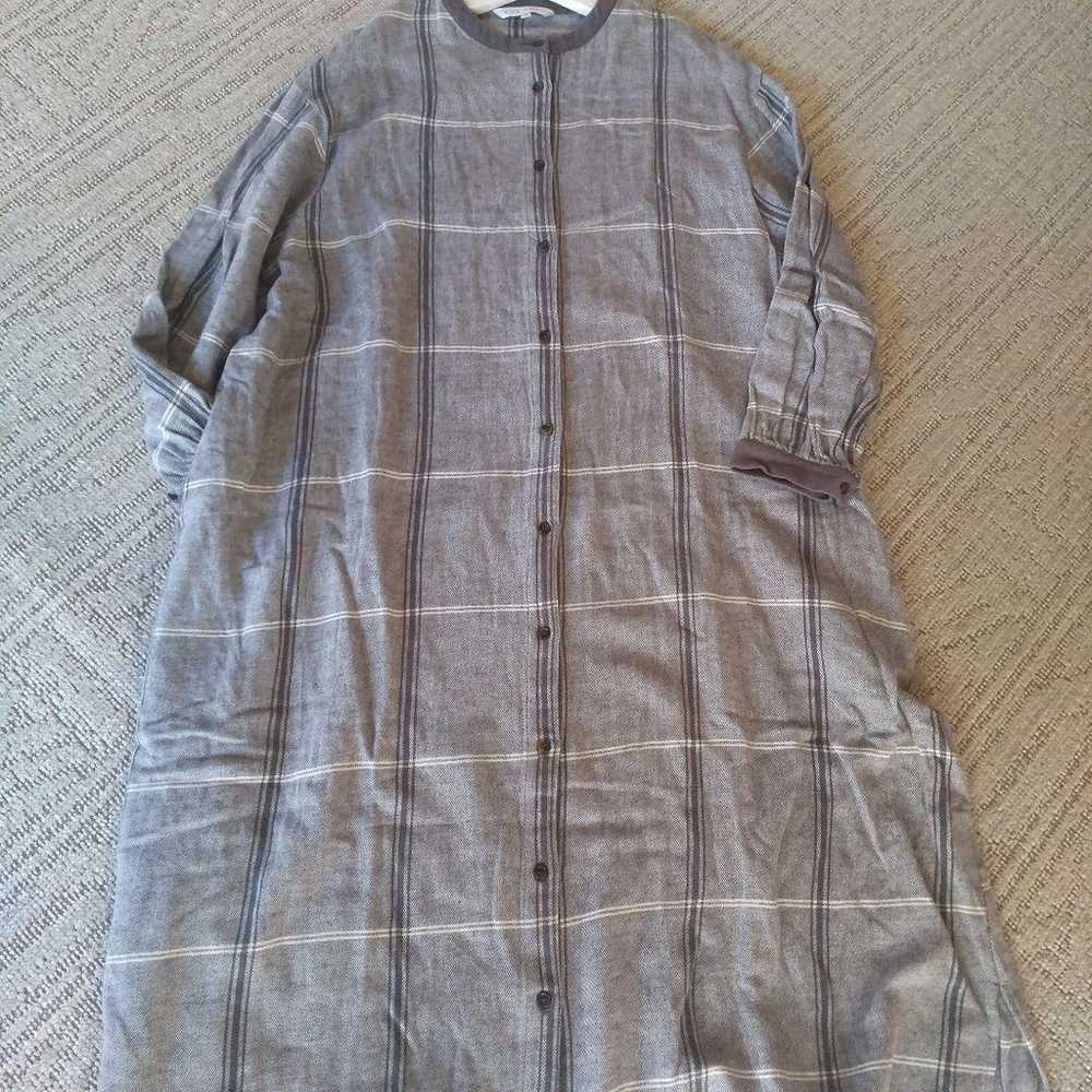 LILASIC Gray Checked Long Sleeve Dress (Size M) - image 8