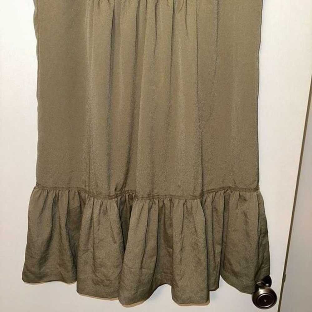 Banana Republic Womens V Neck Pleated Olive Green… - image 2