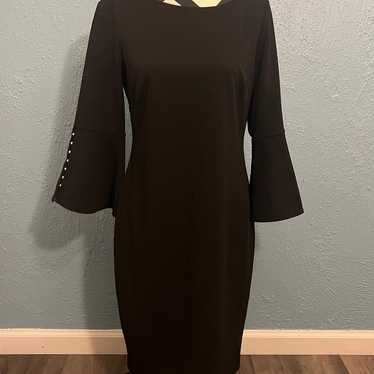 Calvin Klein Black Bell Sleeve Dress with Pear Sle