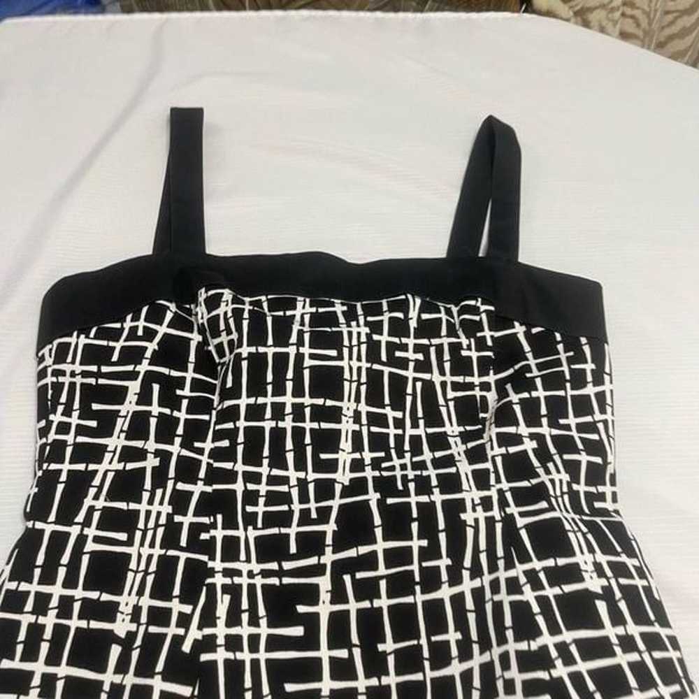 Citrine Black White Cross Print Dress Size 12 - image 2