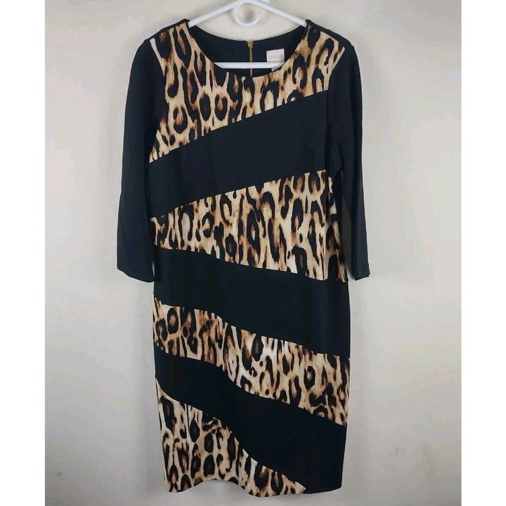 Chico’s size 2/Large Spliced Animal Jordan Dress … - image 1