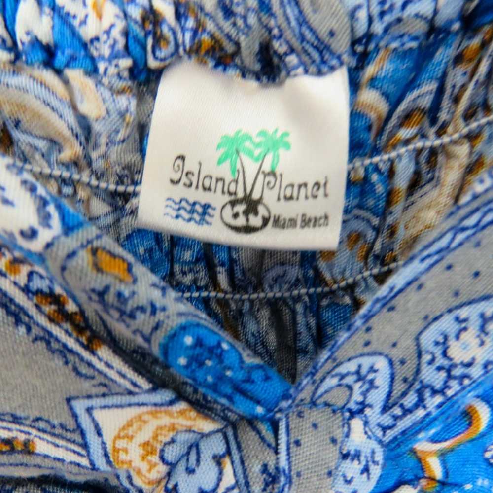 Island Planet Miami Beach Spaghetti Strap Blue Pa… - image 4