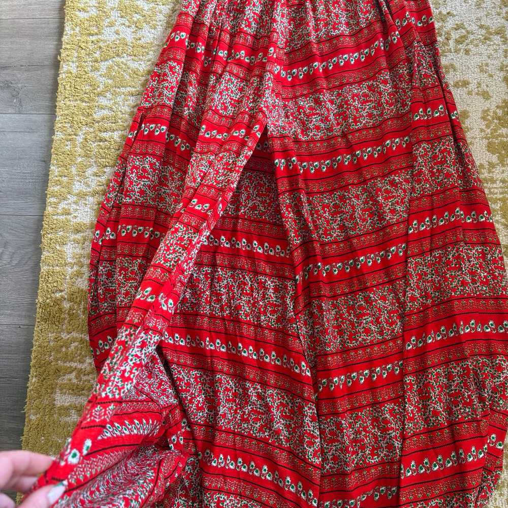 Poly Poly Red Pattern Maxi Dress (M) - image 4