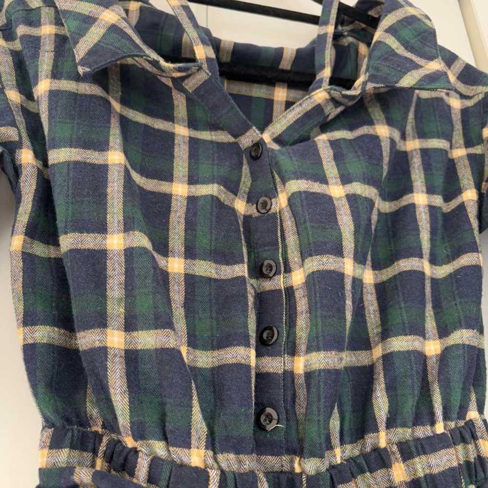 Cecil Mcbee navy and green checkered dress - image 2