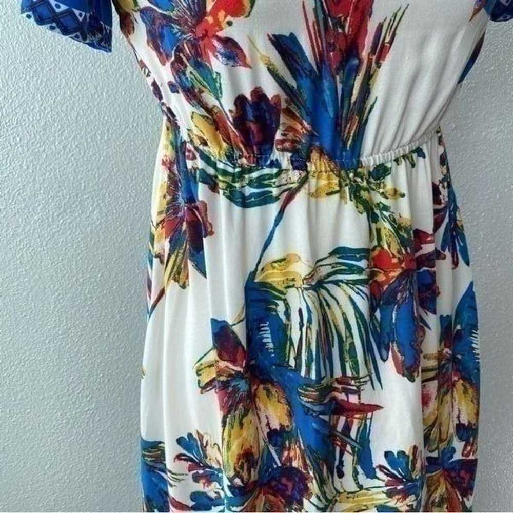 Flying Tomato White Blue Dress High Low SZ S - image 12