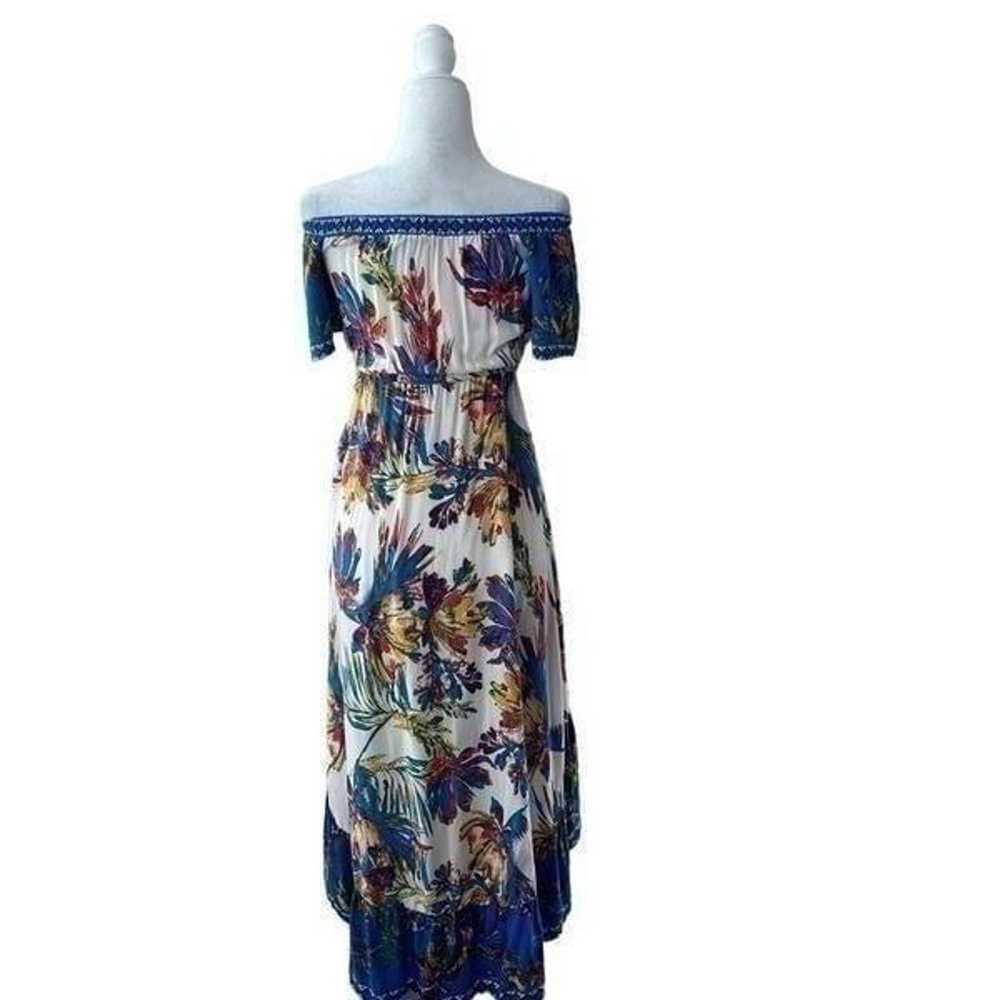 Flying Tomato White Blue Dress High Low SZ S - image 4