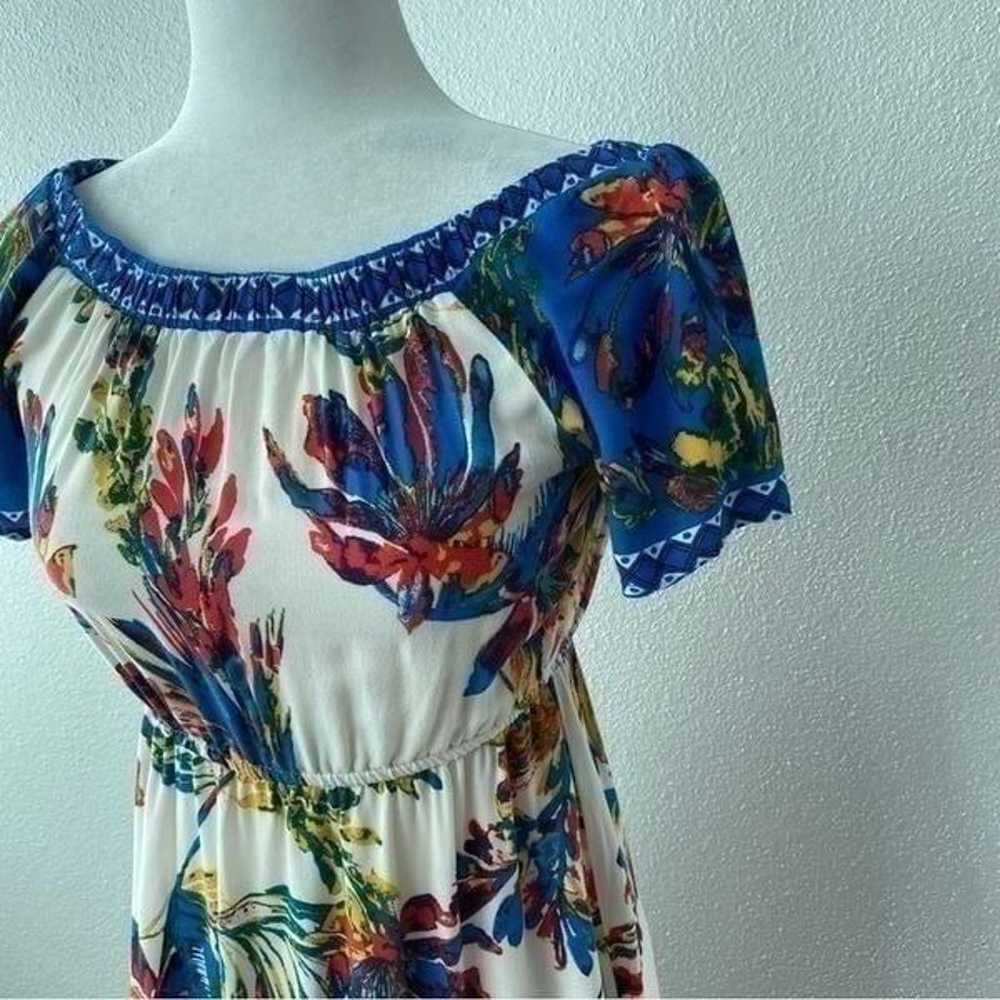 Flying Tomato White Blue Dress High Low SZ S - image 5