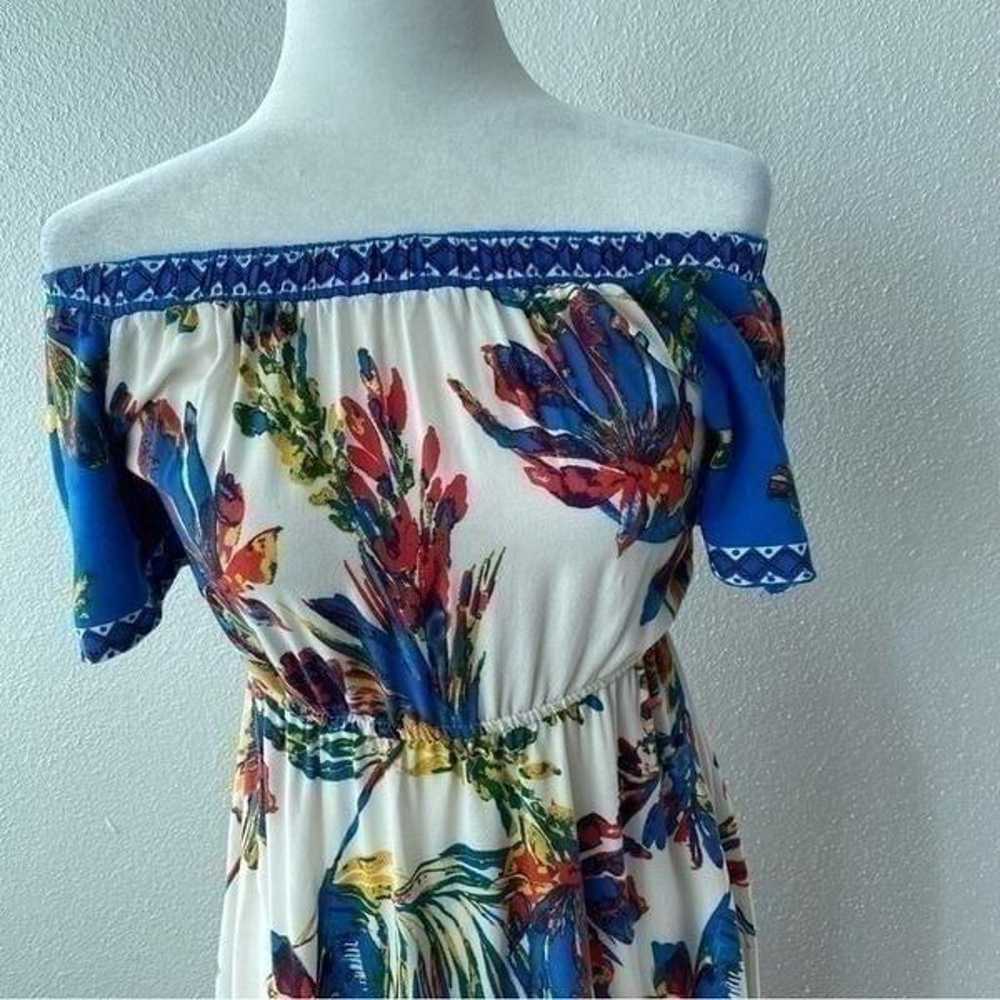 Flying Tomato White Blue Dress High Low SZ S - image 6