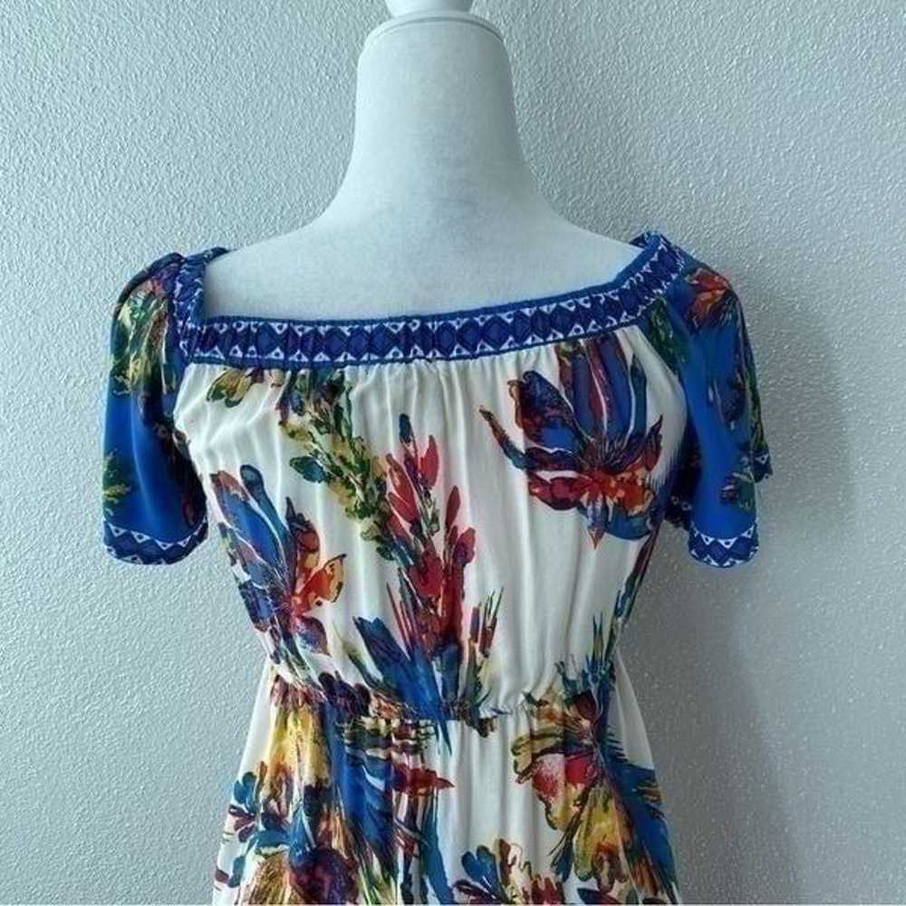 Flying Tomato White Blue Dress High Low SZ S - image 7