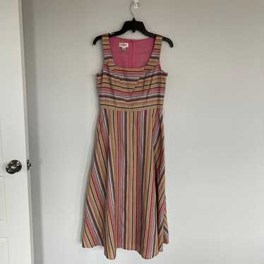 Talbots Vintage Striped Maxi Dress Size 4 - image 1