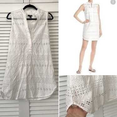 Aqua Eyelet White Dress