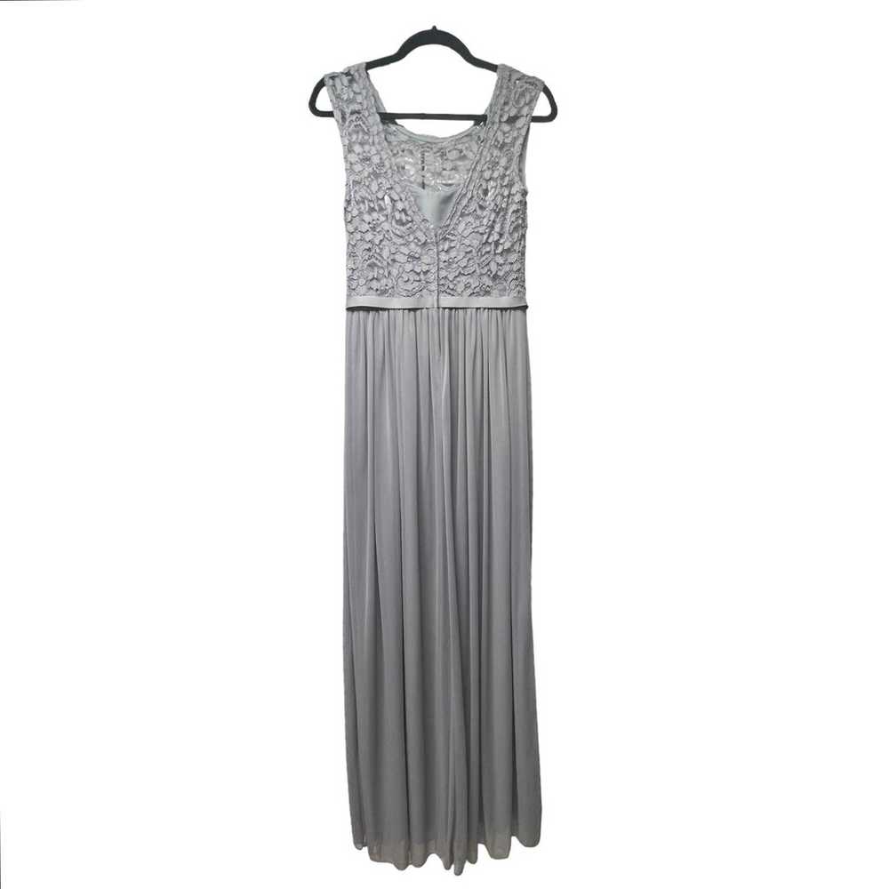 David’s Bridal Gray Long Formal Lace Bodice Sleev… - image 2