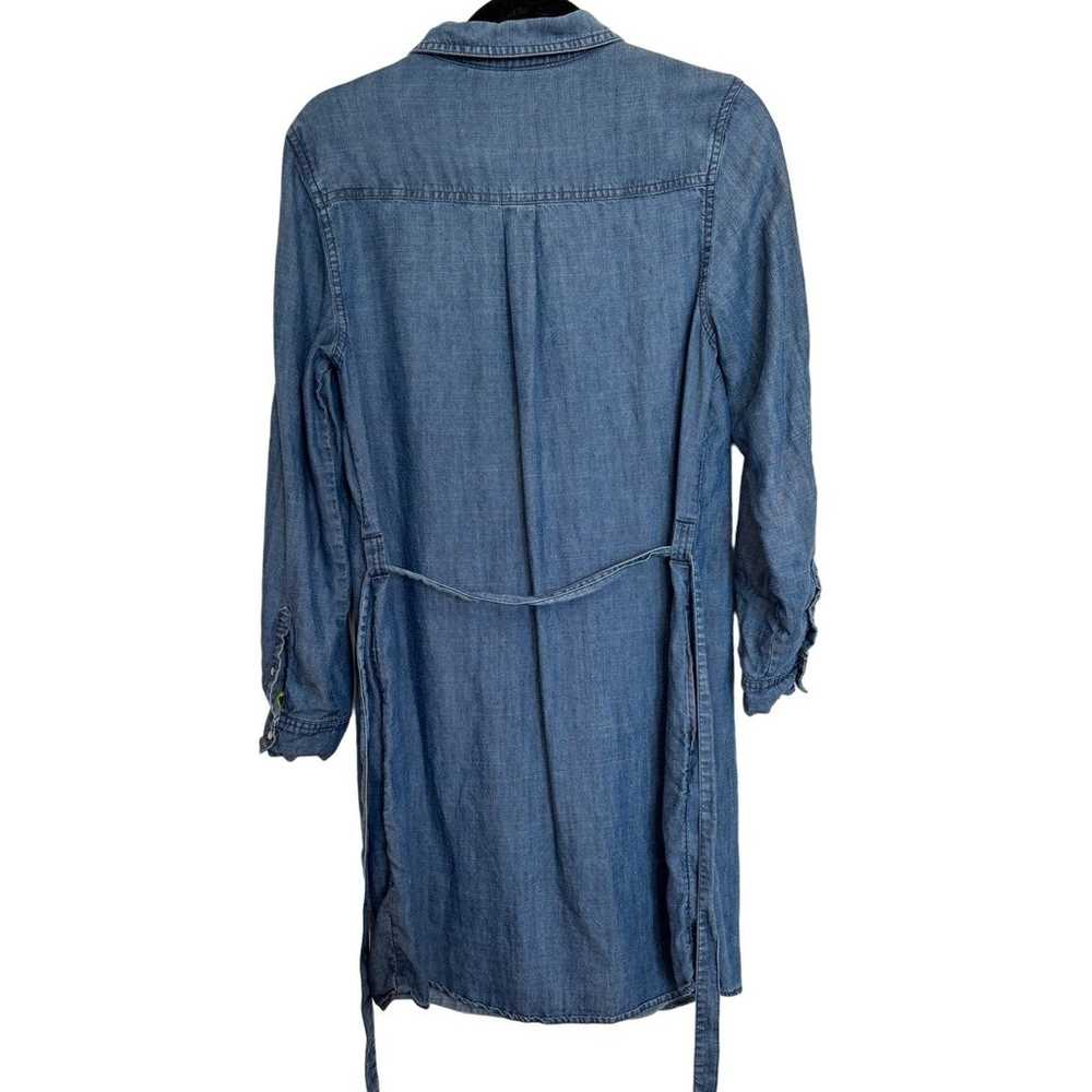 Boden Dress Womens Blue Denim Chambray Pearl Snap… - image 6