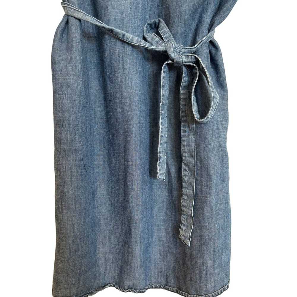 Boden Dress Womens Blue Denim Chambray Pearl Snap… - image 8