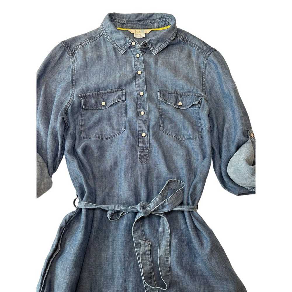 Boden Dress Womens Blue Denim Chambray Pearl Snap… - image 9