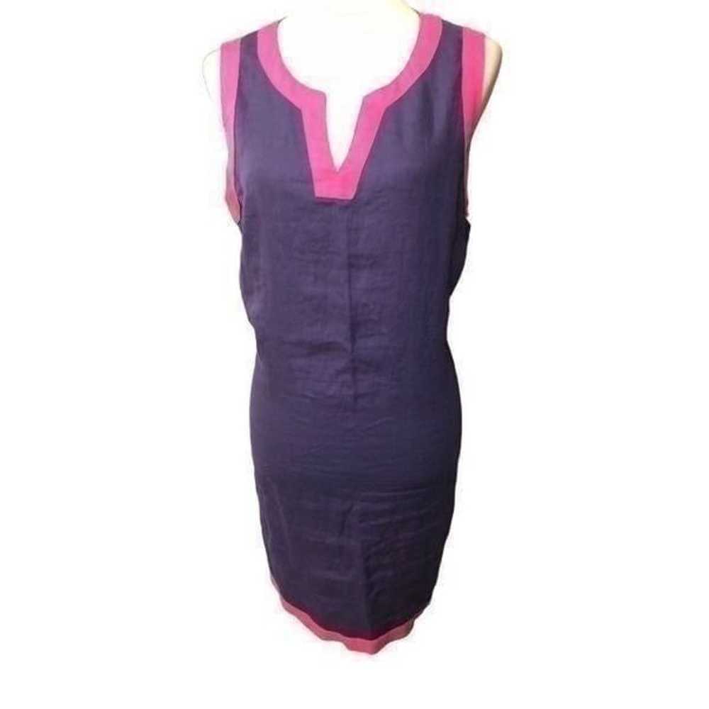 SIGRID OLSEN 100% Linen Sleeveless Tunic Dress Pu… - image 2