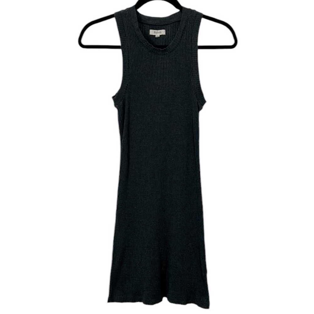 Madewell Charcoal Bodycon Ribbed Mini Dress Women… - image 2