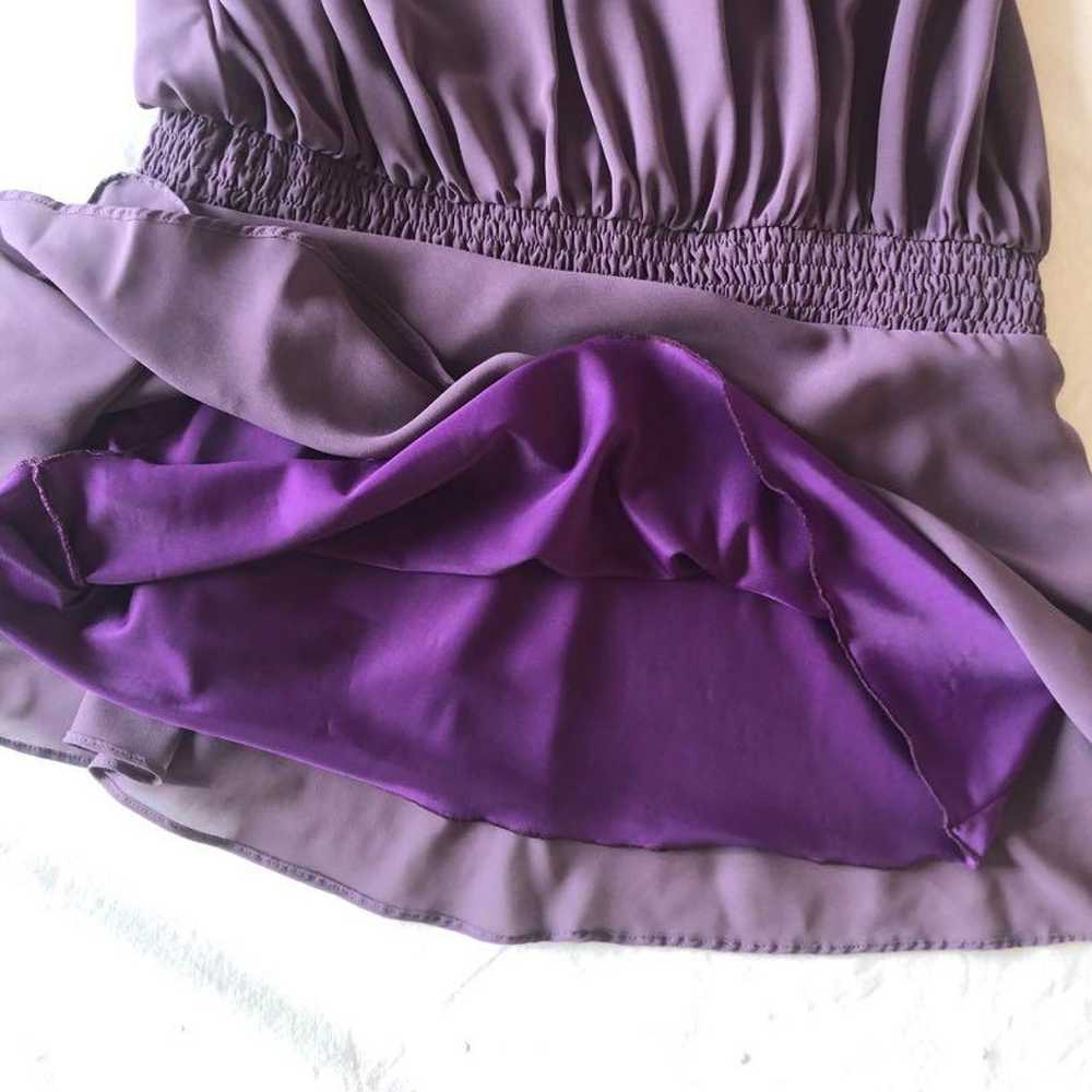 Purple sleeveless flare dress - image 3