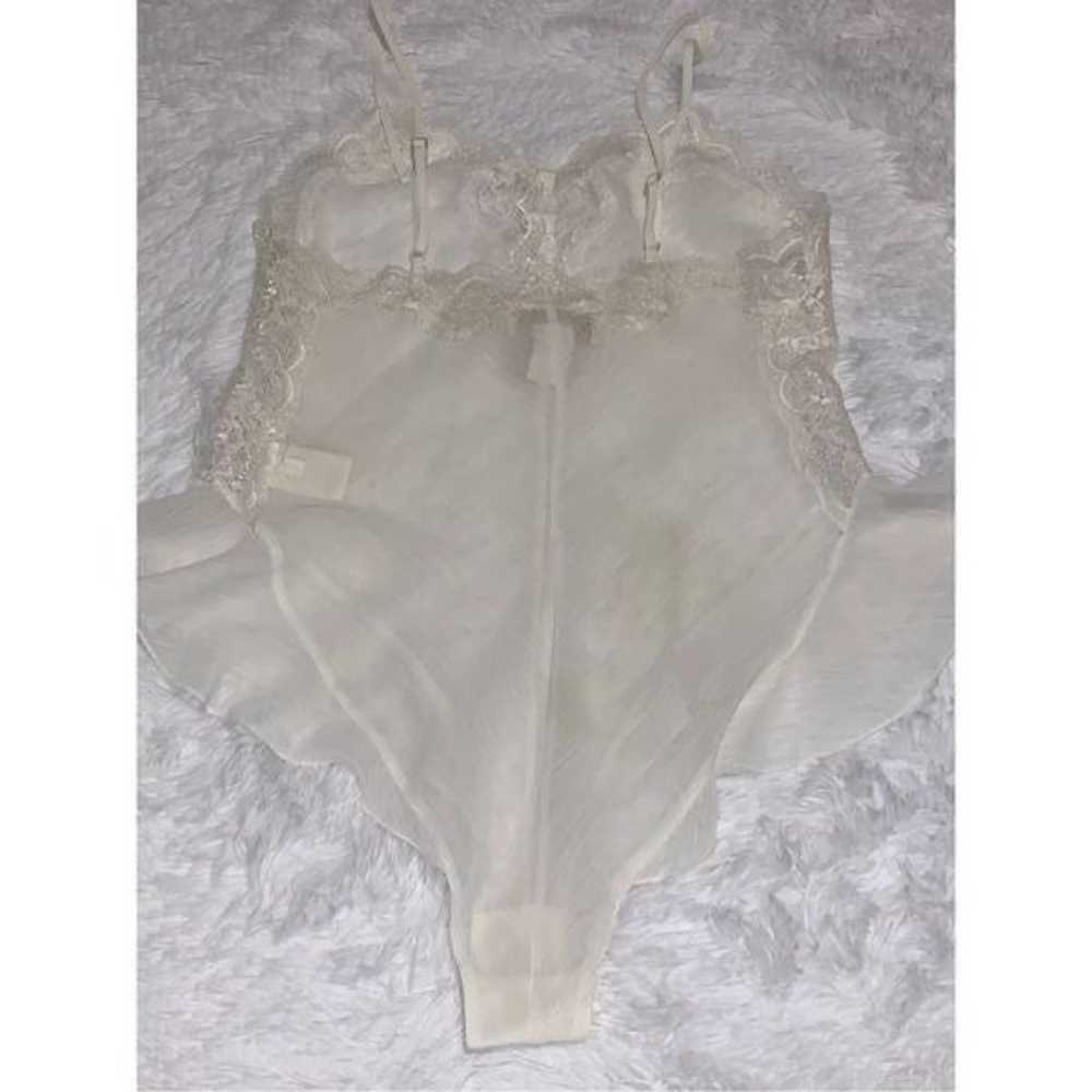 Vintage Delicates White Lace Teddy Bodysuit Small - image 8