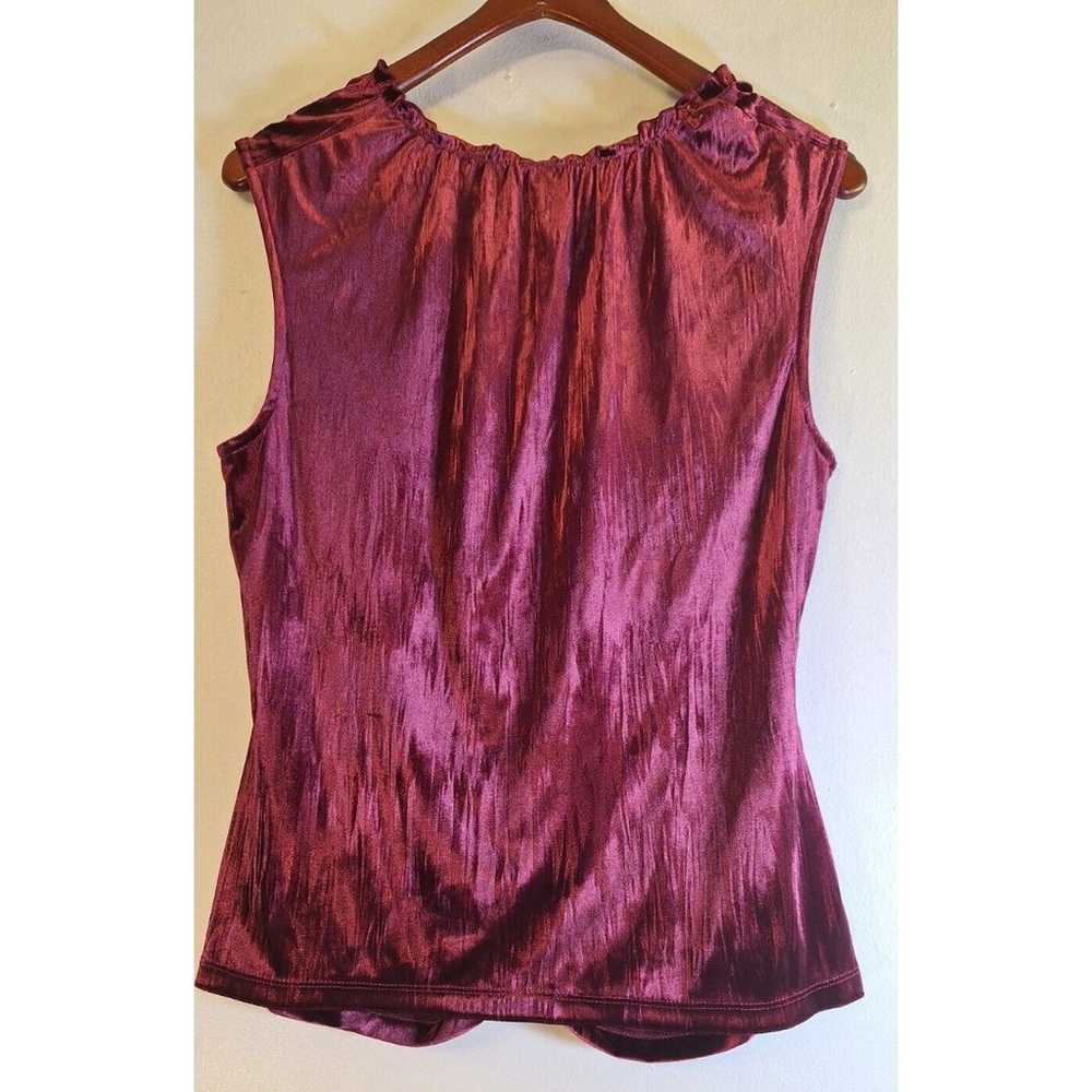 Vtg APOSTROPHE stretch burgundy velvet baby doll … - image 2