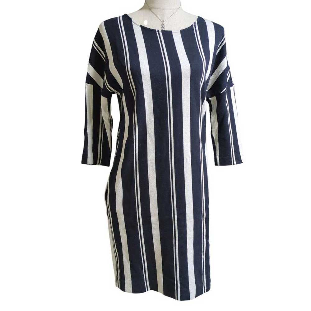 MAX&Co. Stripe Dress Size S Navy × White Spring S… - image 2