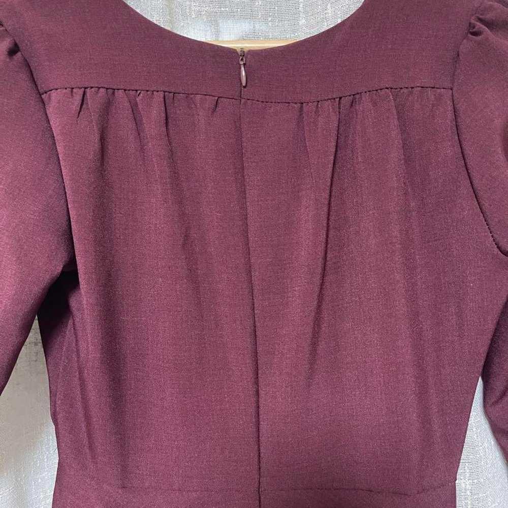 Burgundy Invited Dress Three-Quarter Sleeve Wrap … - image 5