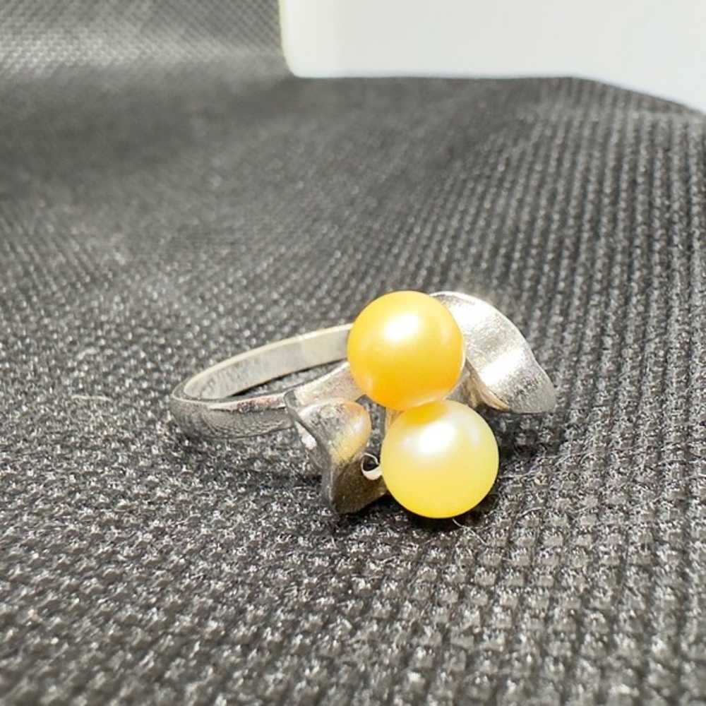 Vintage dual Two Pearl sterling silver 925 - image 8